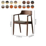 Traditional Low Open Back Wood Armrest Dining Chair #size