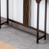Traditional Narrow Wood Brown Storage Console Table Image - 6