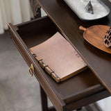 Traditional Narrow Wood Brown Storage Console Table Image - 9