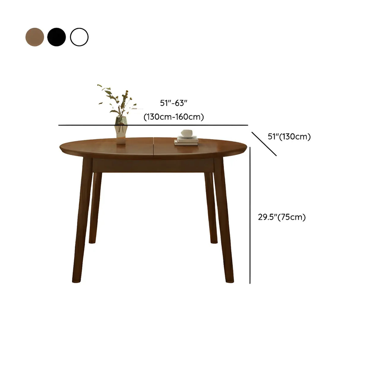 Traditional Oval Wood Dining Table for Kitchen Image - 14