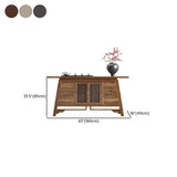 Traditional Rectangular Wood Brown Storage Console Table Image - 18