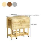 Traditional Rectangular Wood Dining Table Foldable Natural Image - 17