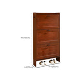 Traditional Rectangular Wood Entryway Brown Shoe Storage Image - 38