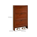 Traditional Rectangular Wood Entryway Brown Shoe Storage Image - 47