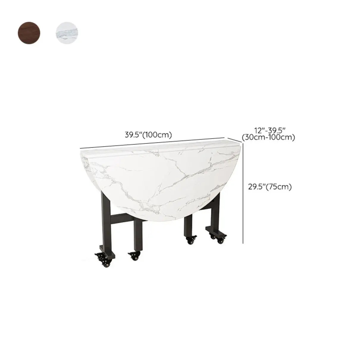 Traditional Round Faux Wood Dining Table Drop Leaf 