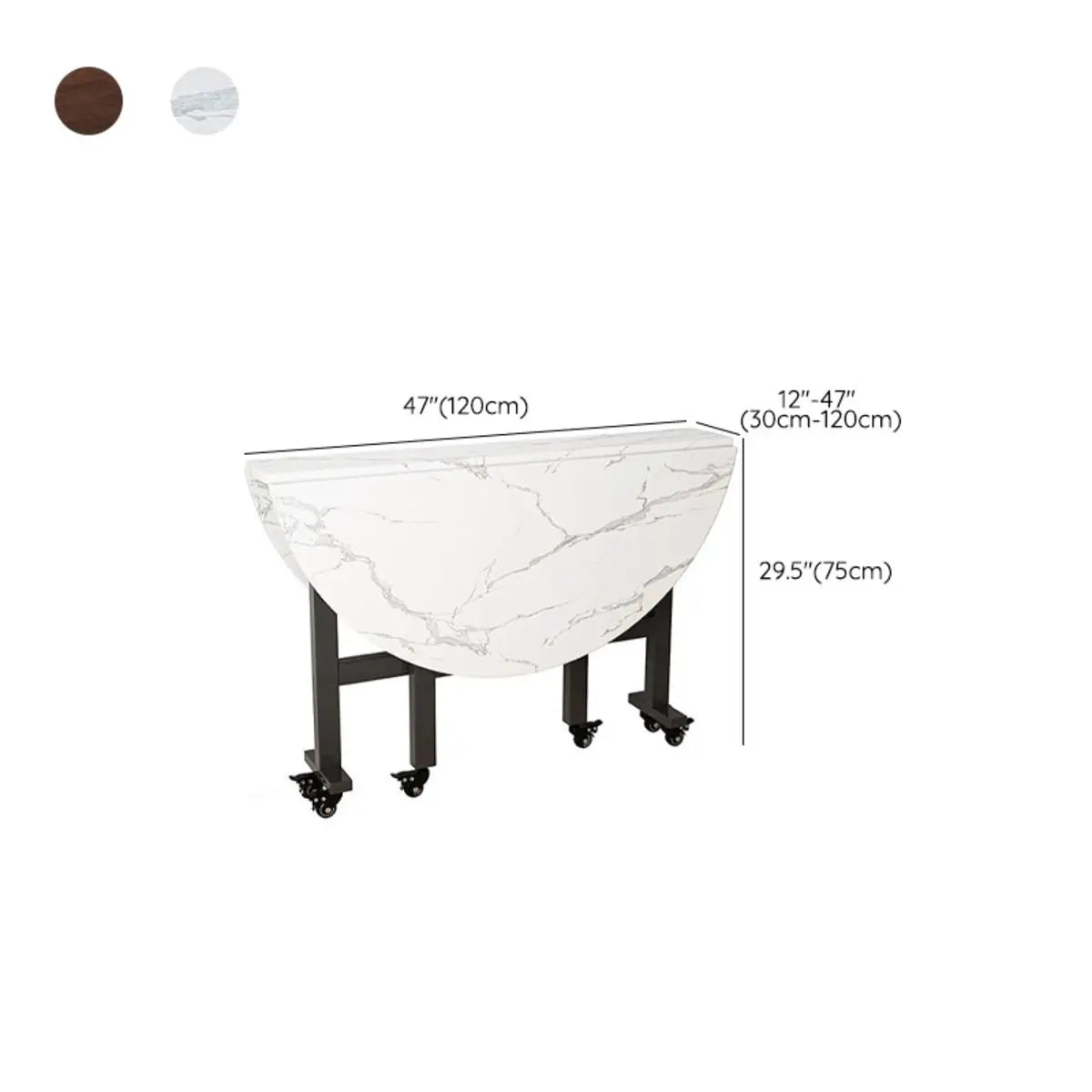 Traditional Round Faux Wood Dining Table Drop Leaf Image - 9