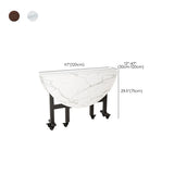Traditional Round Faux Wood Dining Table Drop Leaf Image - 9