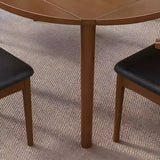 Traditional Round Foldable Wood Dining Table Drop Leaf Image - 13