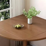 Traditional Round Foldable Wood Dining Table Drop Leaf Image - 14