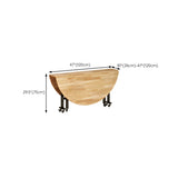 Traditional Round Wood Natural Drop Leaf Dining Table Image - 11