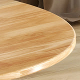 Traditional Round Wood Natural Drop Leaf Dining Table Image - 6