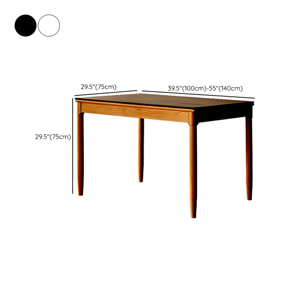 Traditional Simple Rectangle Wood Dining Table White Top 