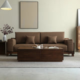 Traditional Solid Walnut Wood Rectangular Coffee Table Image - 2