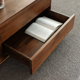Traditional Solid Walnut Wood Rectangular Coffee Table Image - 7