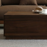 Traditional Solid Walnut Wood Rectangular Coffee Table Image - 8