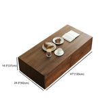 Traditional Solid Walnut Wood Rectangular Coffee Table #size