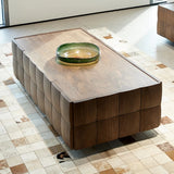 Traditional Solid Wood Walnut Rectangular Coffee Table Image - 2