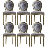 Traditional Velvet King Louis Back Dining Side Chair Image - 11