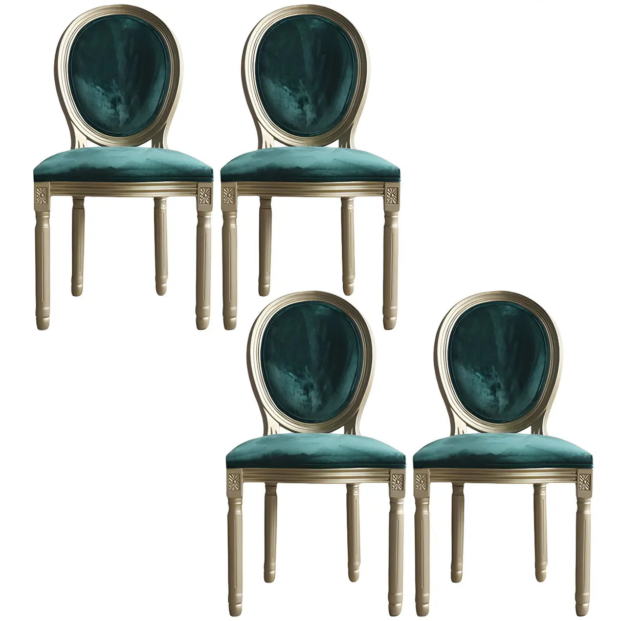 Traditional Velvet King Louis Back Dining Side Chair Image - 15