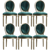 Traditional Velvet King Louis Back Dining Side Chair Image - 18