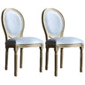 Traditional Velvet King Louis Back Dining Side Chair Image - 20