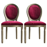 Traditional Velvet King Louis Back Dining Side Chair Image - 25