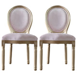 Traditional Velvet King Louis Back Dining Side Chair Image - 2