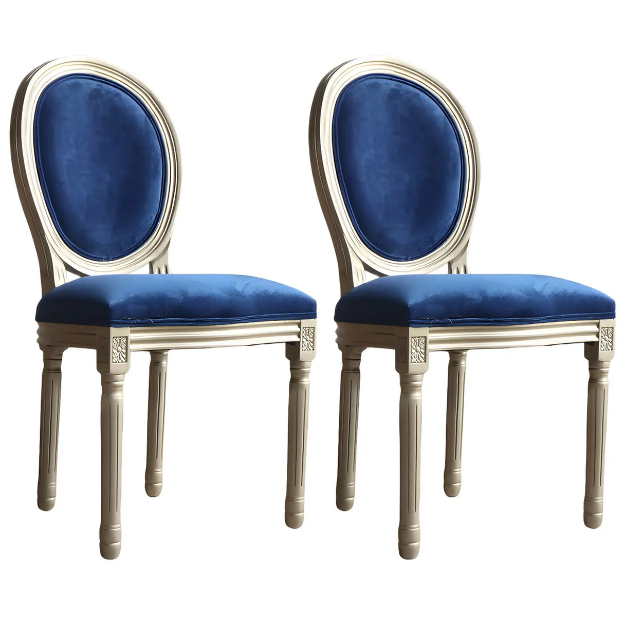 Traditional Velvet King Louis Back Dining Side Chair Image - 49