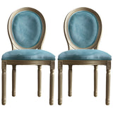 Traditional Velvet King Louis Back Dining Side Chair Image - 31