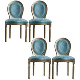 Traditional Velvet King Louis Back Dining Side Chair Image - 32