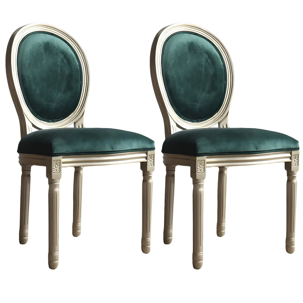 Traditional Velvet King Louis Back Dining Side Chair Image - 34