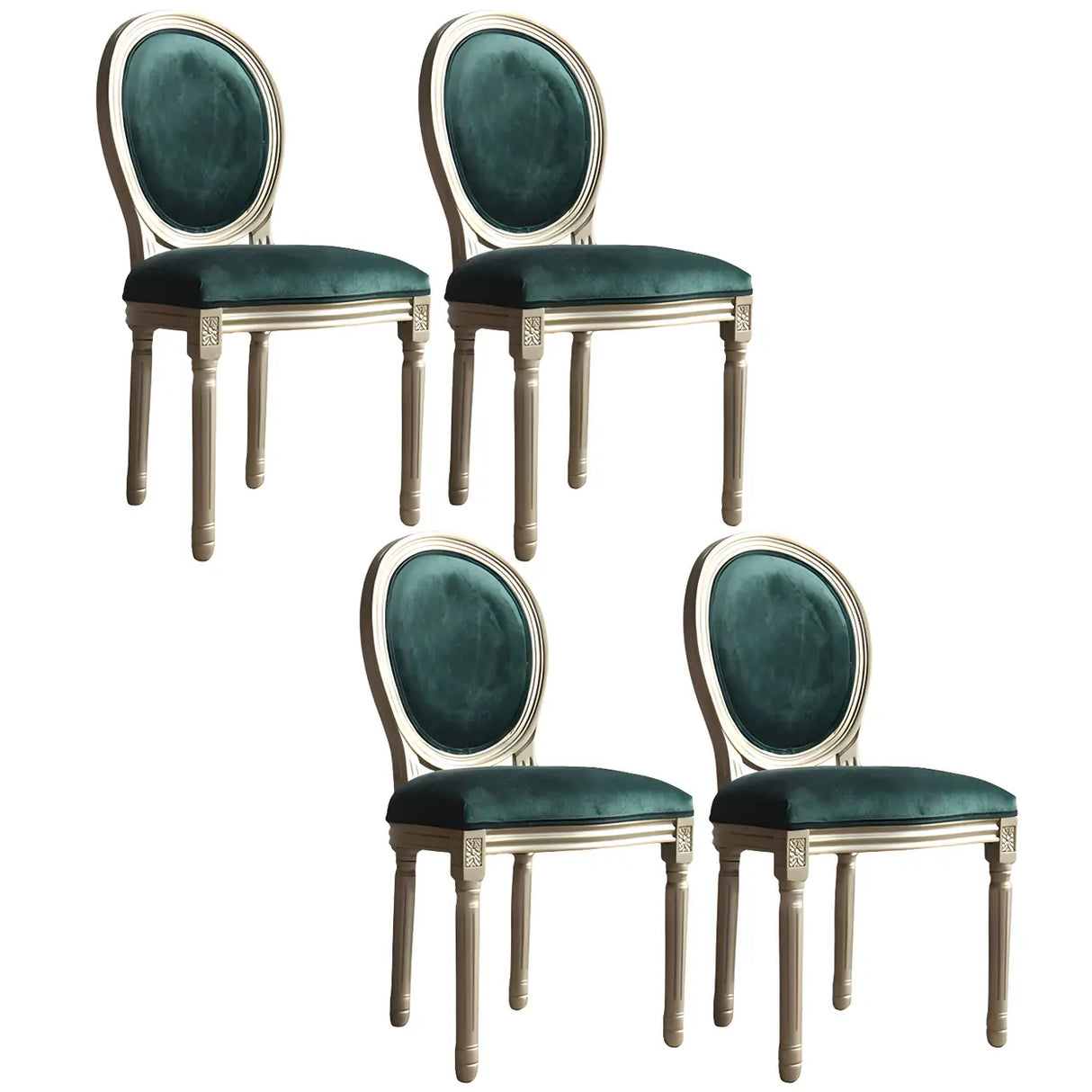 Traditional Velvet King Louis Back Dining Side Chair Image - 35