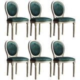 Traditional Velvet King Louis Back Dining Side Chair Image - 36