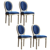 Traditional Velvet King Louis Back Dining Side Chair Image - 50