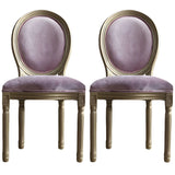 Traditional Velvet King Louis Back Dining Side Chair Image - 40