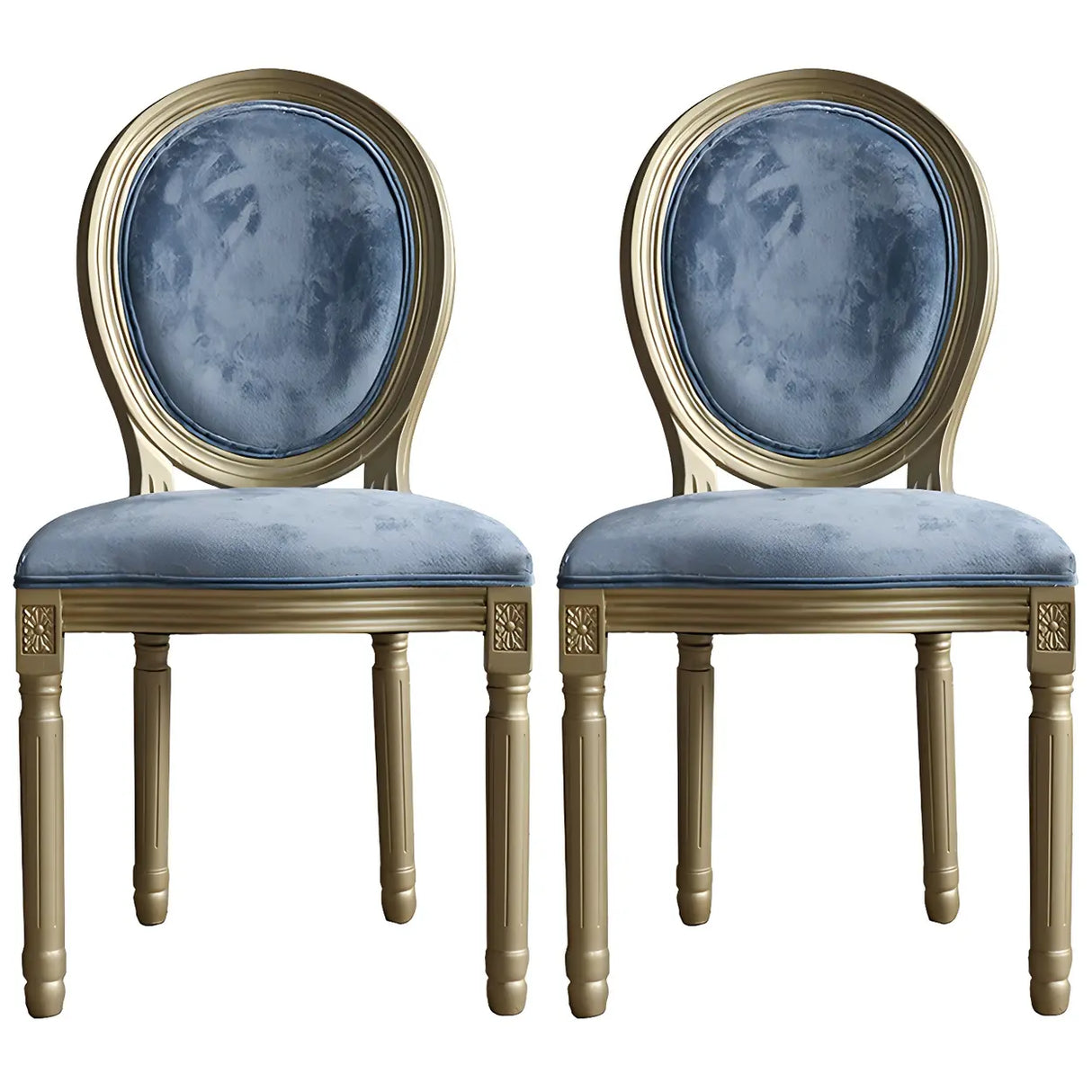 Traditional Velvet King Louis Back Dining Side Chair Image - 46