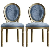 Traditional Velvet King Louis Back Dining Side Chair Image - 46
