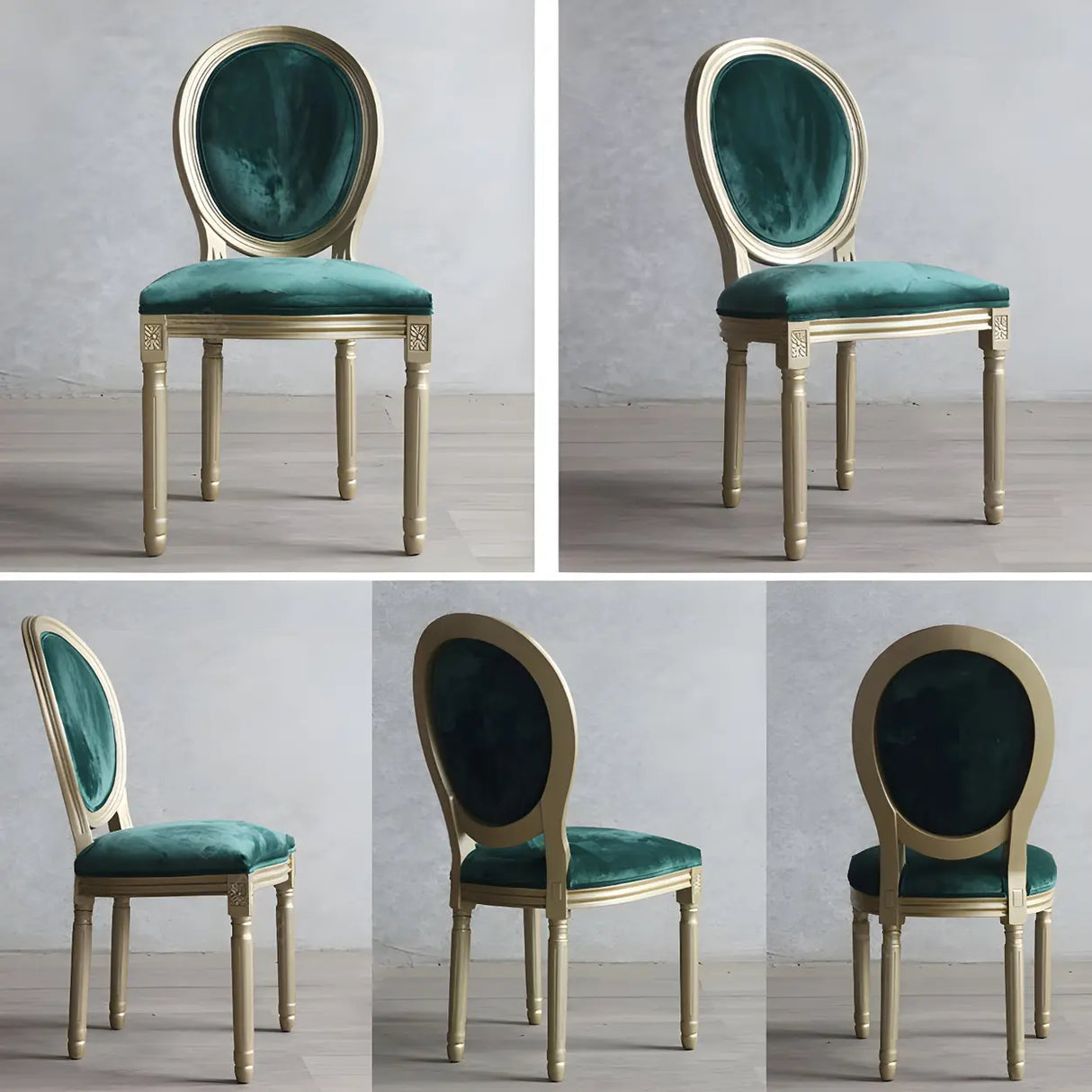 Traditional Velvet King Louis Back Dining Side Chair Image - 4