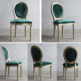 Traditional Velvet King Louis Back Dining Side Chair Image - 4