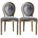 Traditional Velvet King Louis Back Dining Side Chair Image - 7