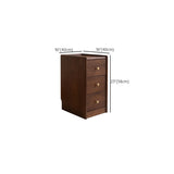 Traditional Walnut Slim Wood Nightstand with Drawers Image - 17