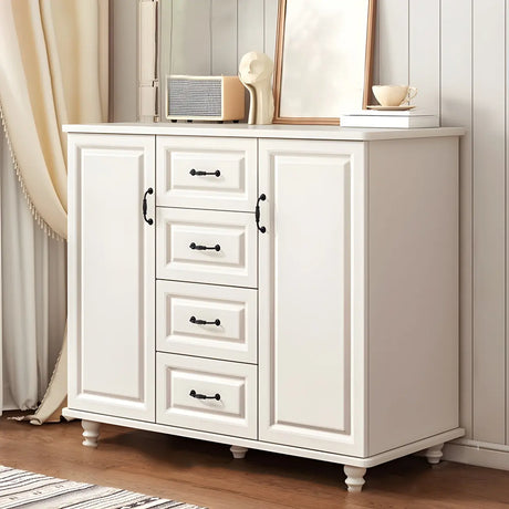 Traditional Walnut Wood Dresser Chest with Drawers Image - 2