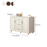 Traditional Walnut Wood Dresser Chest with Drawers Image - 30