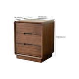 Traditional Walnut Wood Leg Narrow Nightstand with Drawers Image - 21