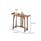Traditional Walnut Wood Trestle Entryway Console Table Image - 13