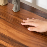 Traditional Walnut Wood Trestle Entryway Console Table Image - 9