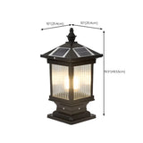 Traditional Waterproof Solar Metal Lantern Pillar Light Image - 8