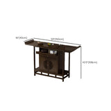 Traditional Wood Dark Brown Storage Entryway Console Table Image - 16