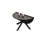 Traditional Wood Round Drop Leaf Foldable Dining Table Image - 8