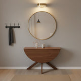 Traditional Wood Round Drop Leaf Foldable Dining Table Image - 9